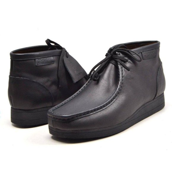 British Walkers New Castle 2 Wallabee Boots Men's Black Leather Chukka Boot - Picture 1 of 7